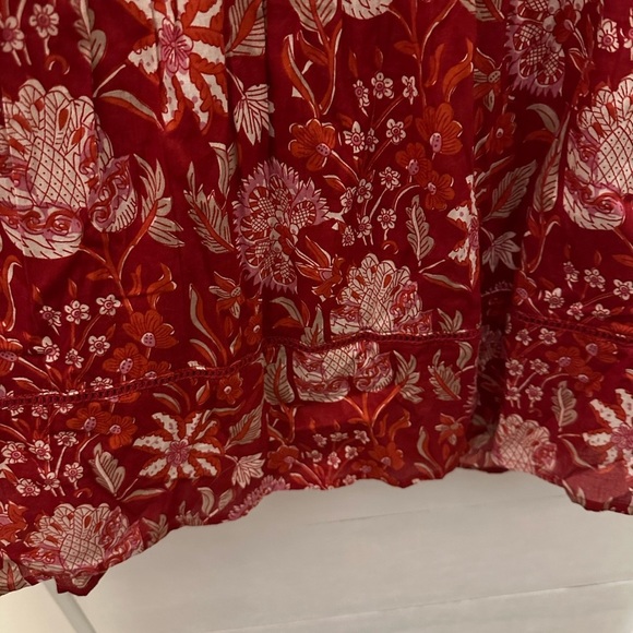 RACHEL ZOE Peasant floral loose fit V neck embroidered cottagecore blouse XL - Picture 7 of 12